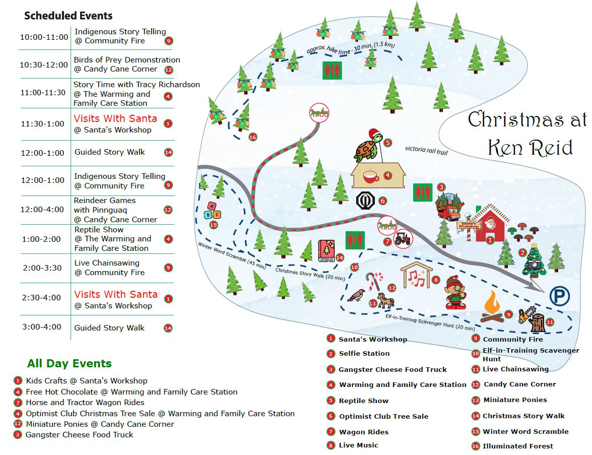 Christmas at Ken Reid Event Schedule and Map