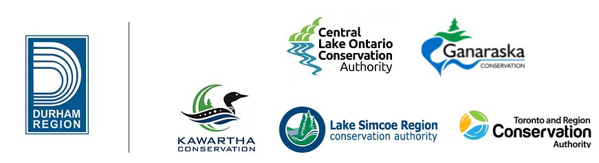 Logos for Durham Region and five Conservation Authorities part of the Durham Trees Program