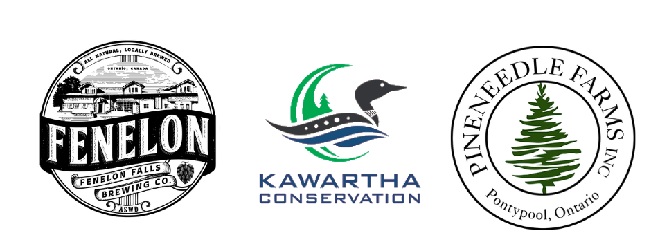 Fenelon Falls Brewing Co. Kawartha Conservation and Pineneedle Farms logos