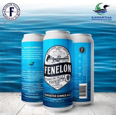 Kawartha Summer Ale with Kawartha Conservation and Fenelon Falls Brewing Company Logos