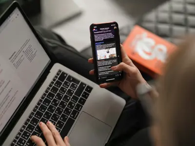 Laptop and phone screen